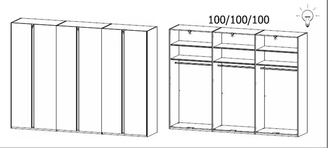 Kleiderschrank Luana 301 x 223 cm