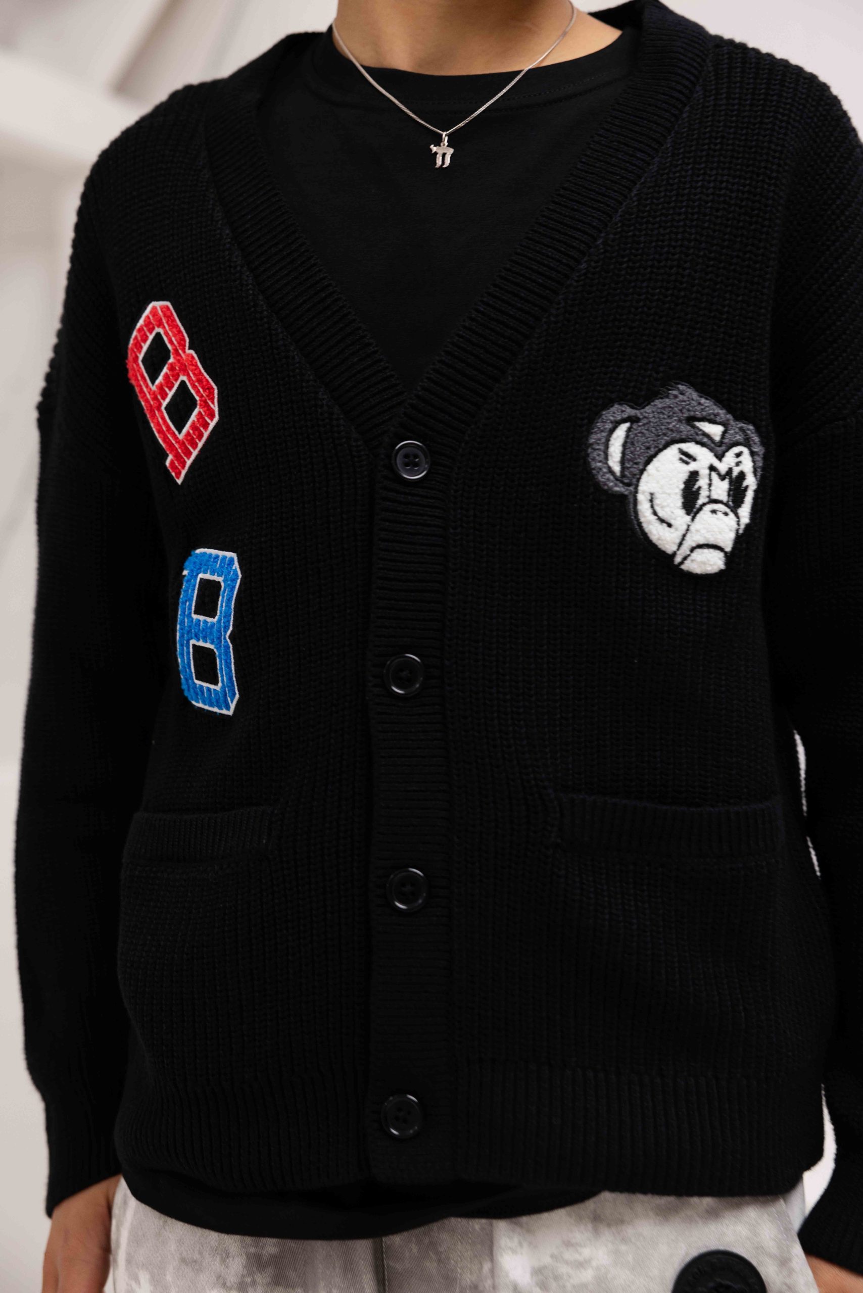 Black Bananas Convoy Cardigan Sweater Kids Zwart
