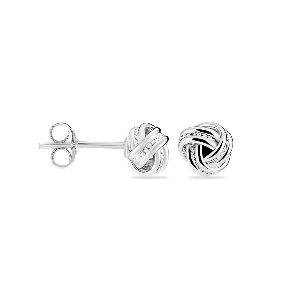 Boucles D'oreilles Puces Iloa Argent Blanc