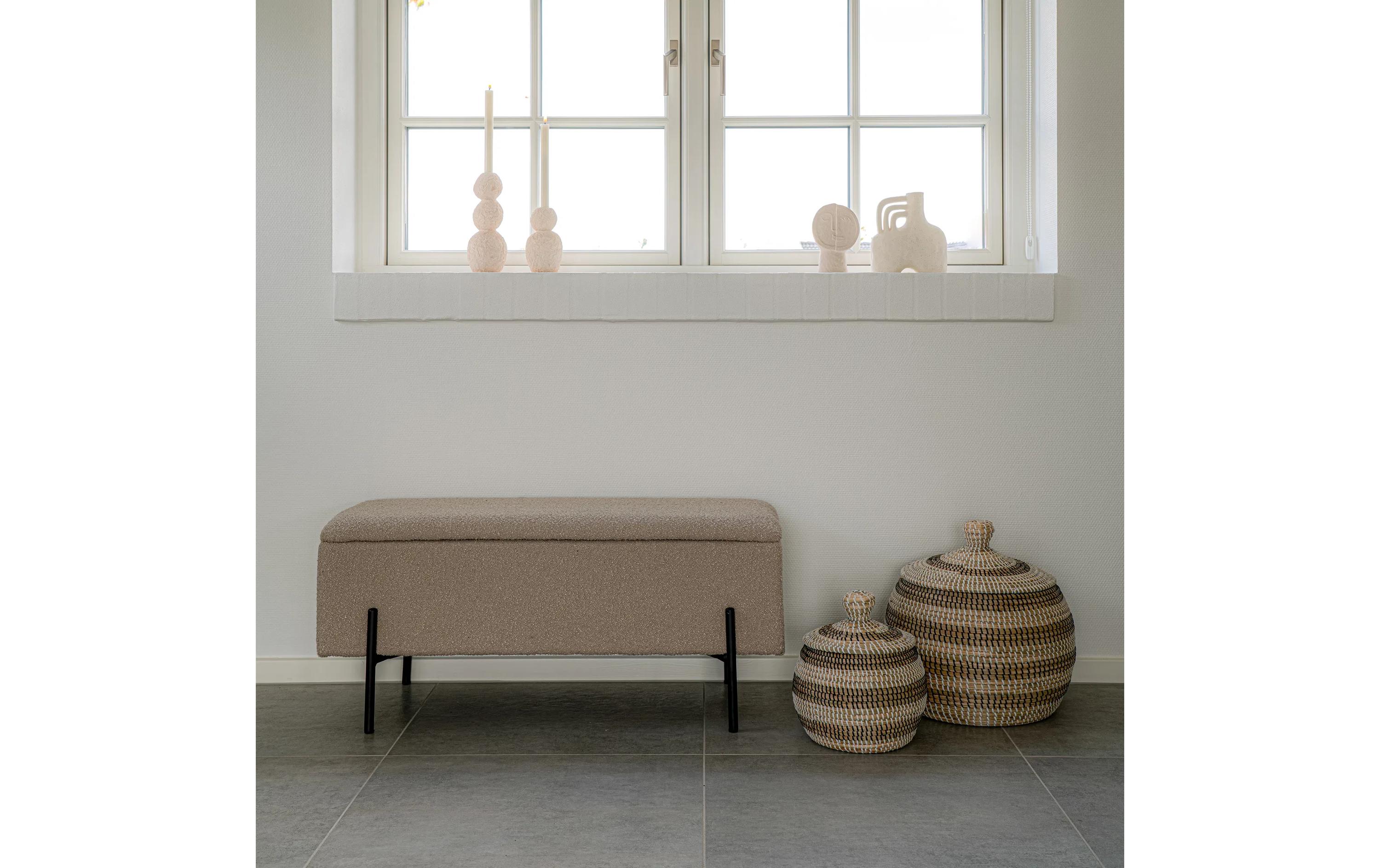 Sitztruhe Watford 36.5 x 95 x 46 cm, Beige<br>Sitzbank mit Stauraum