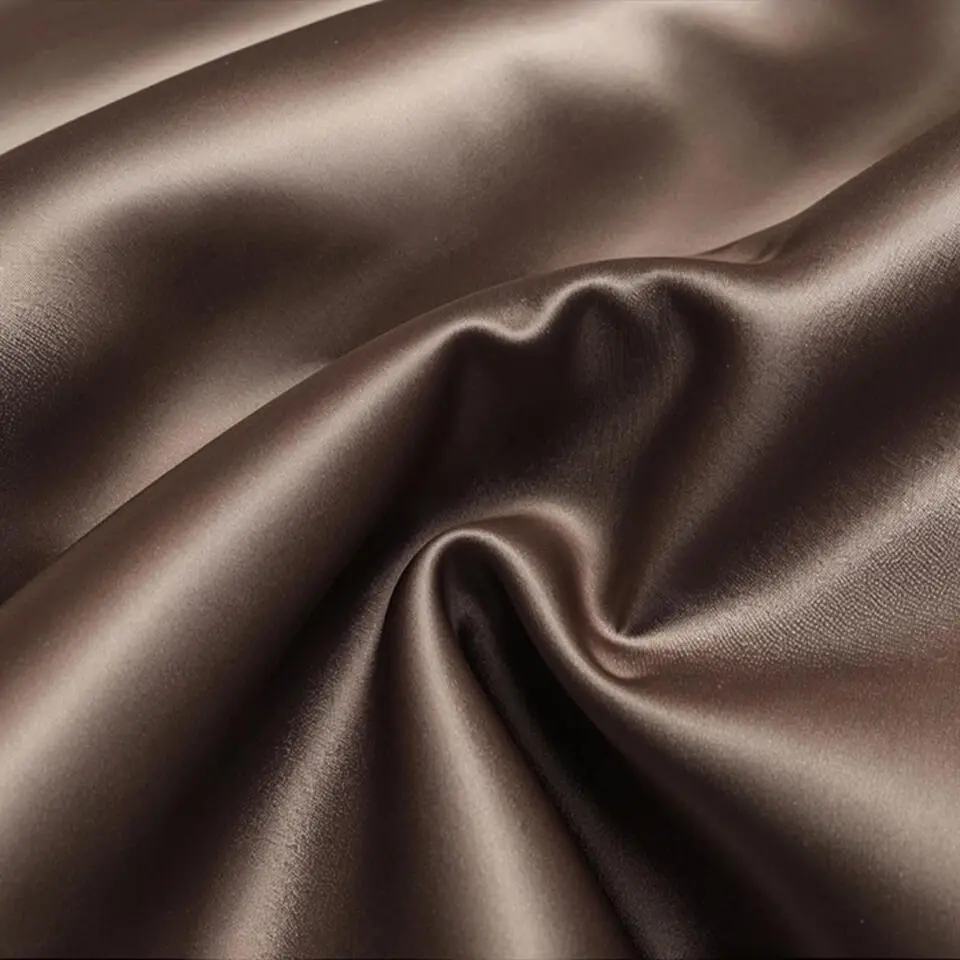 Satijn Dekbedovertrek Glossed Bruin-1-persoons (140 x 200/220 cm)