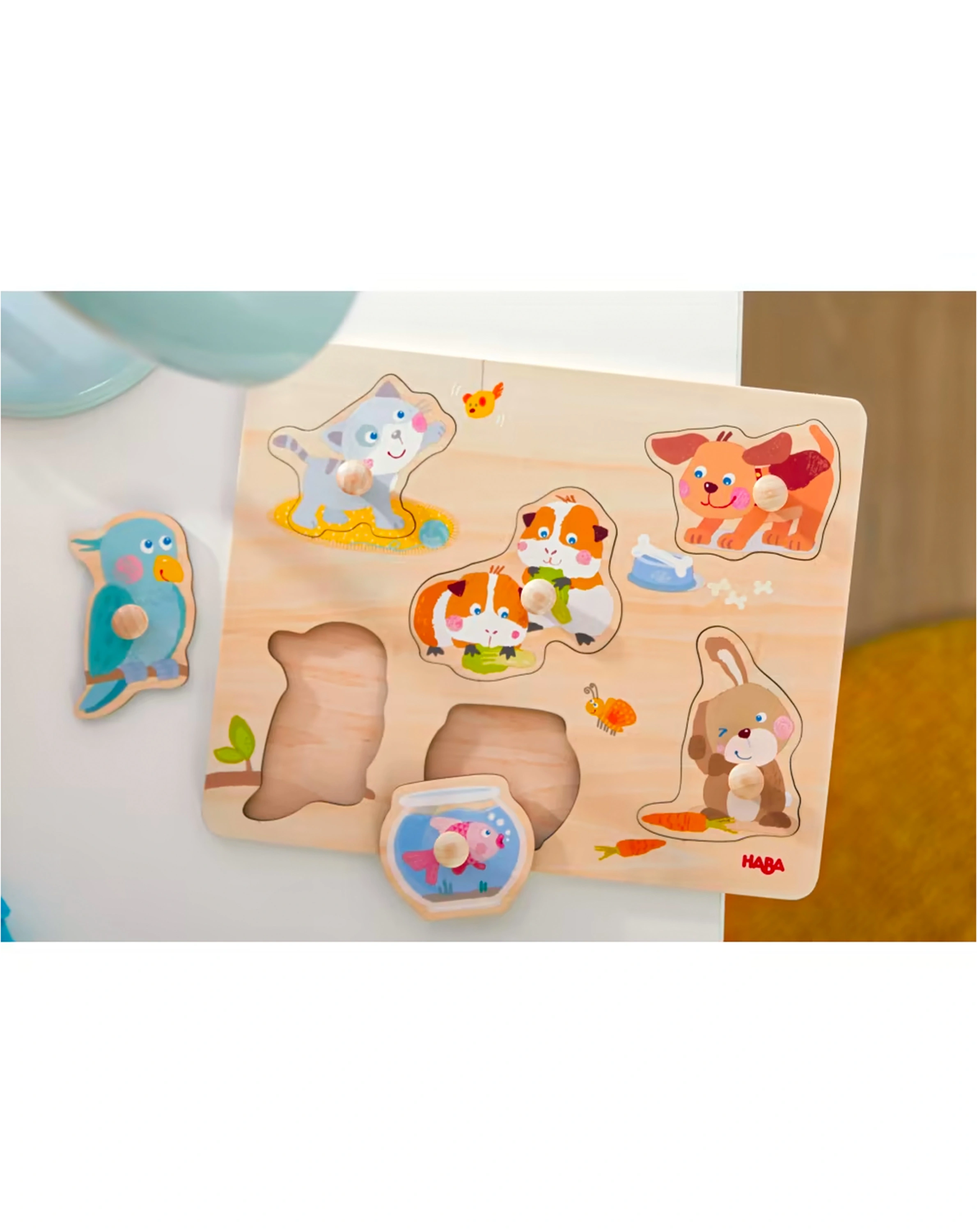 Holz-Greifpuzzle HAUSTIERE 7-teilig