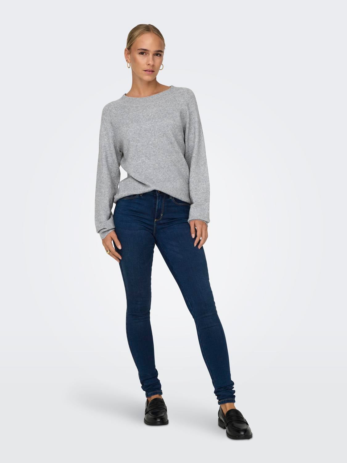 ONLRICA Strickpullover Light Grey Melange