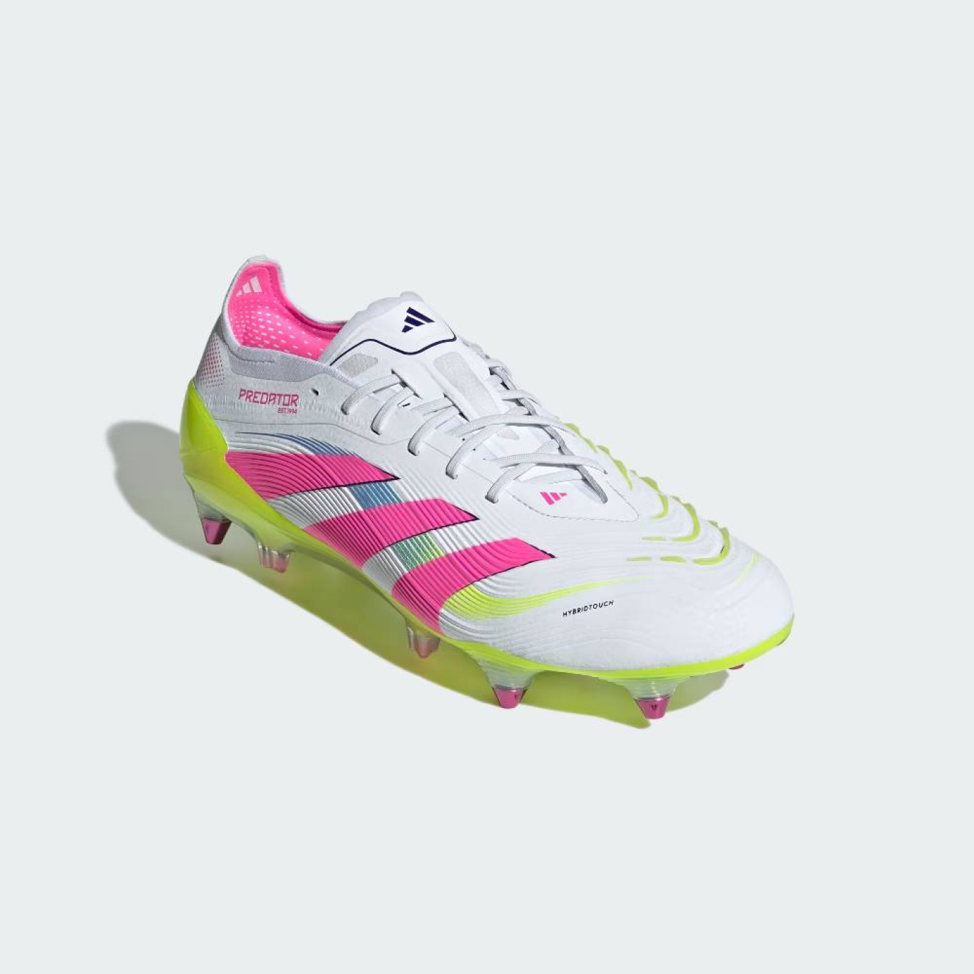 Adidas Predator Elite IJzeren-Nop Voetbalschoenen (SG) Wit Roze Neongeel