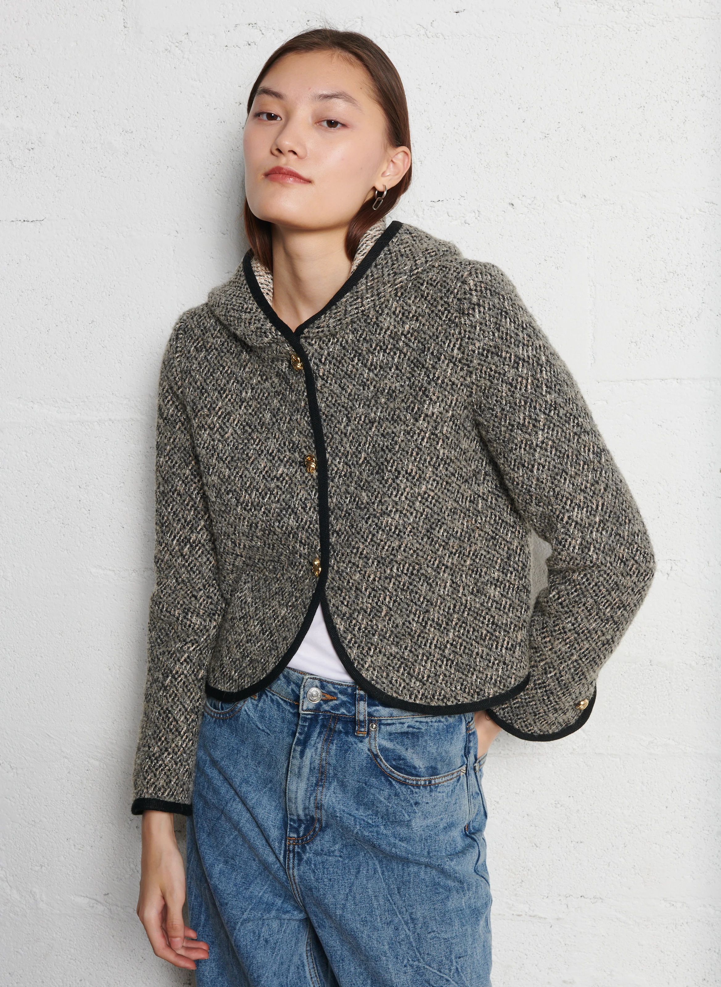 LOCTAVE - Veste oversize en coton mélangé | Gris