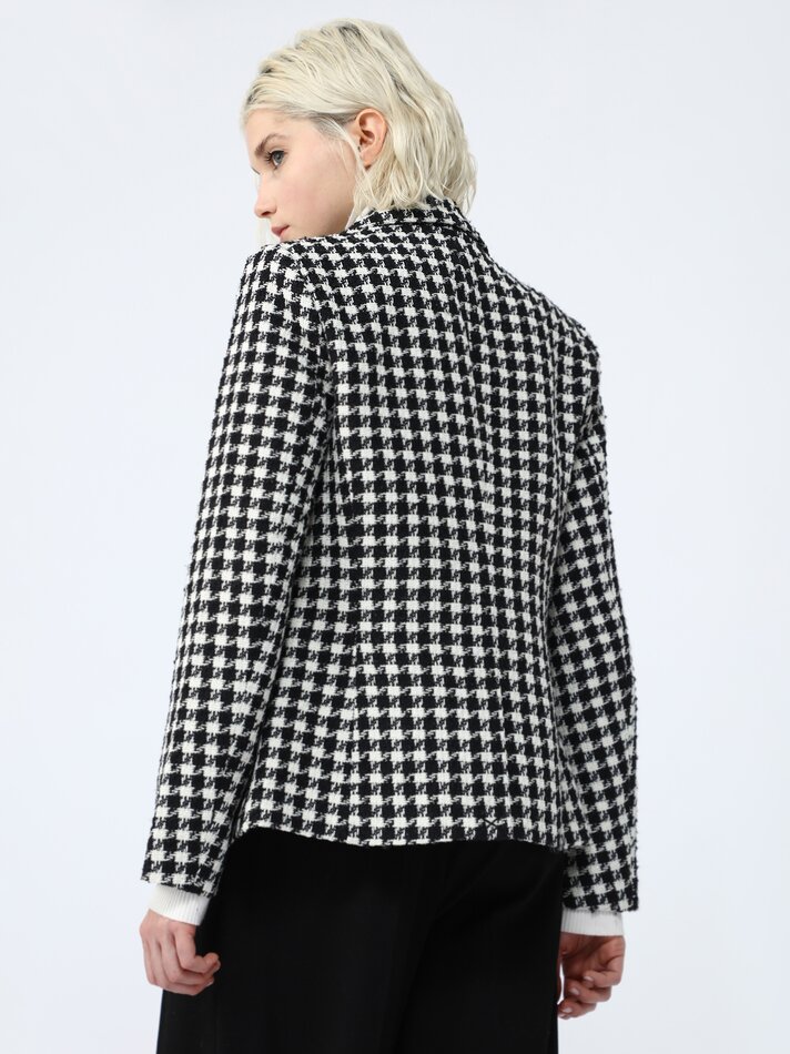 Blazer de abotoamento duplo - Preto/branco