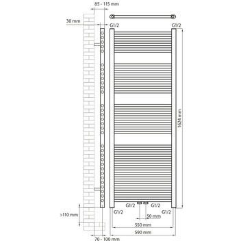 Haceka designradiator Gobi creme structuur 829 Watt 162x59 cm