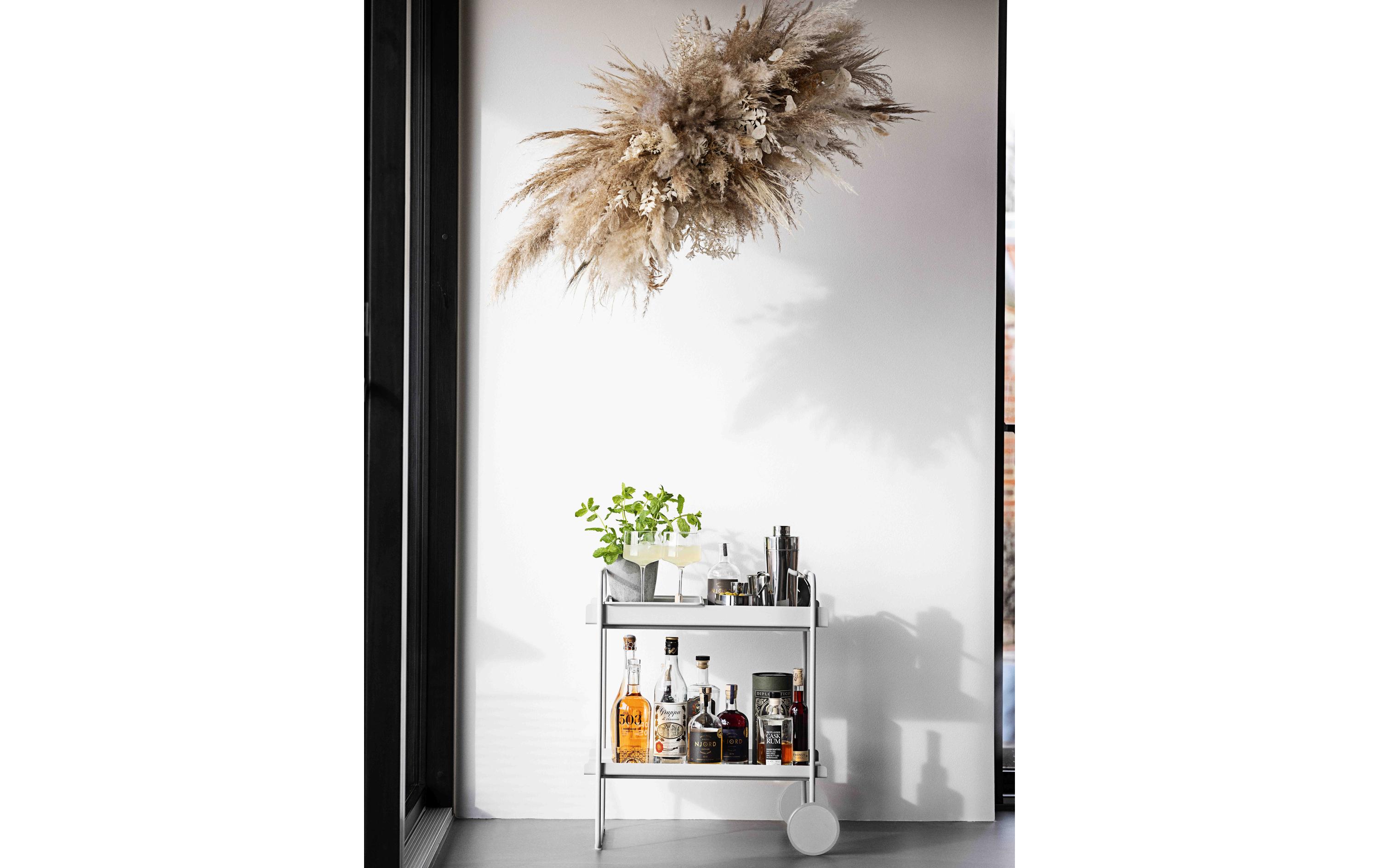 Servierwagen A-Collection Hellgrau<br>Cocktail-Trolley mit Rollen