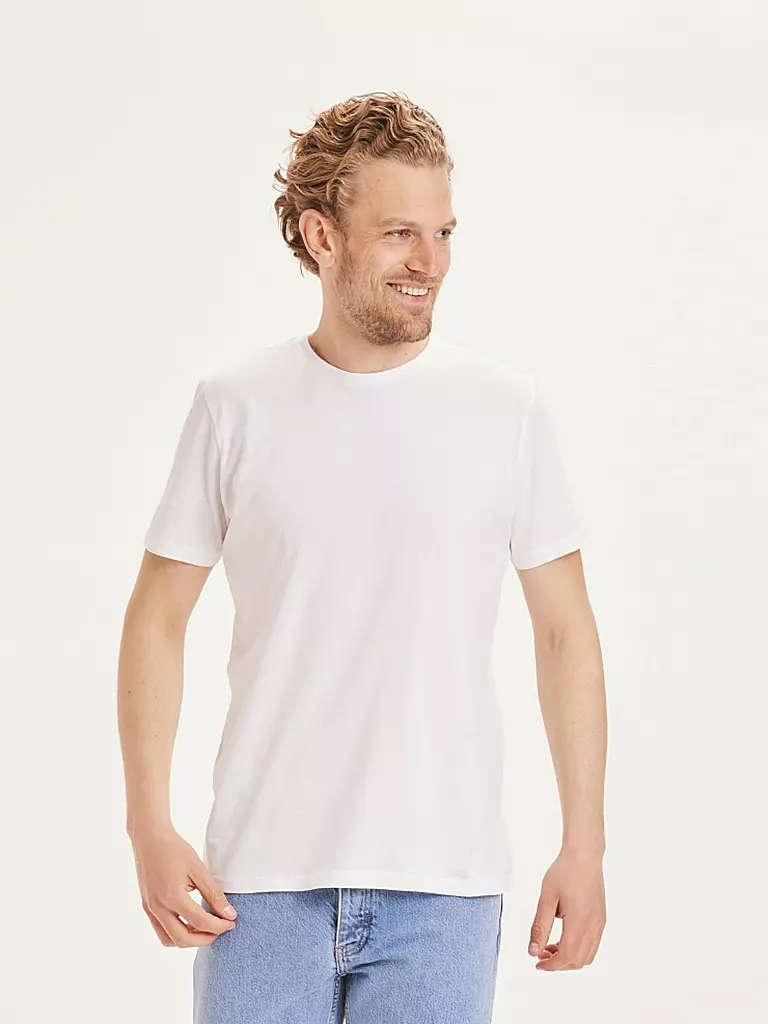 KNOWLEDGE COTTON APPAREL T-Shirt ALDER weiss