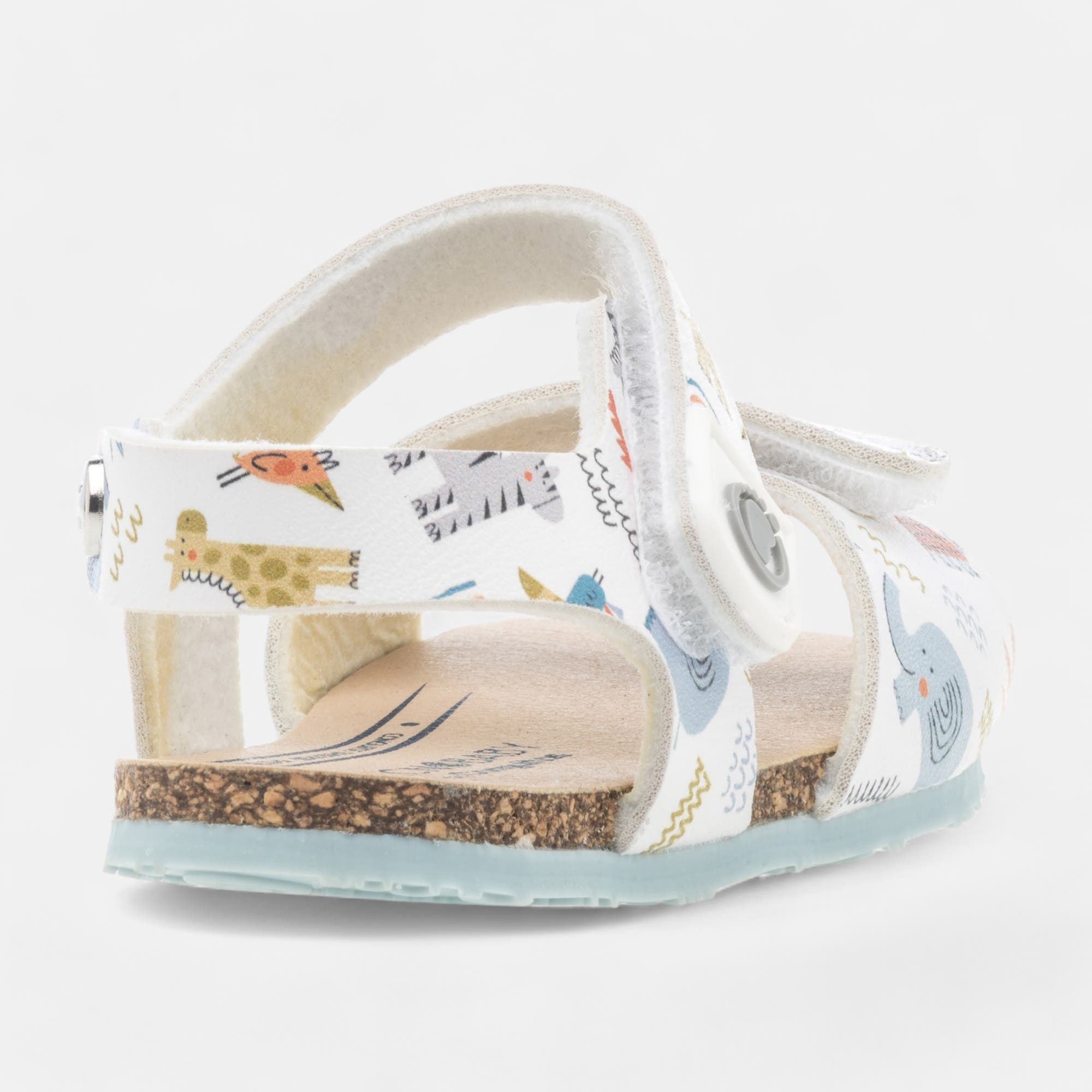Mules semelle liège Bébé garçon blanc