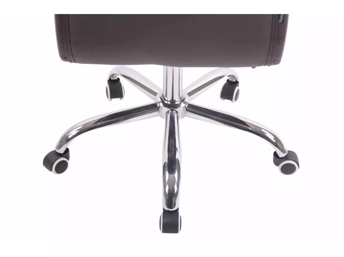 Chaise de bureau - Similicuir & Métal chromé - Marron - Deli