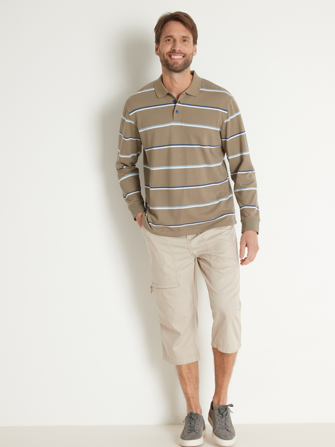 Polo manches longues maille piquée