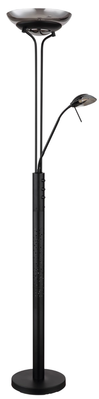 LED-Deckenfluter - schwarz-matt - mit Flexarm