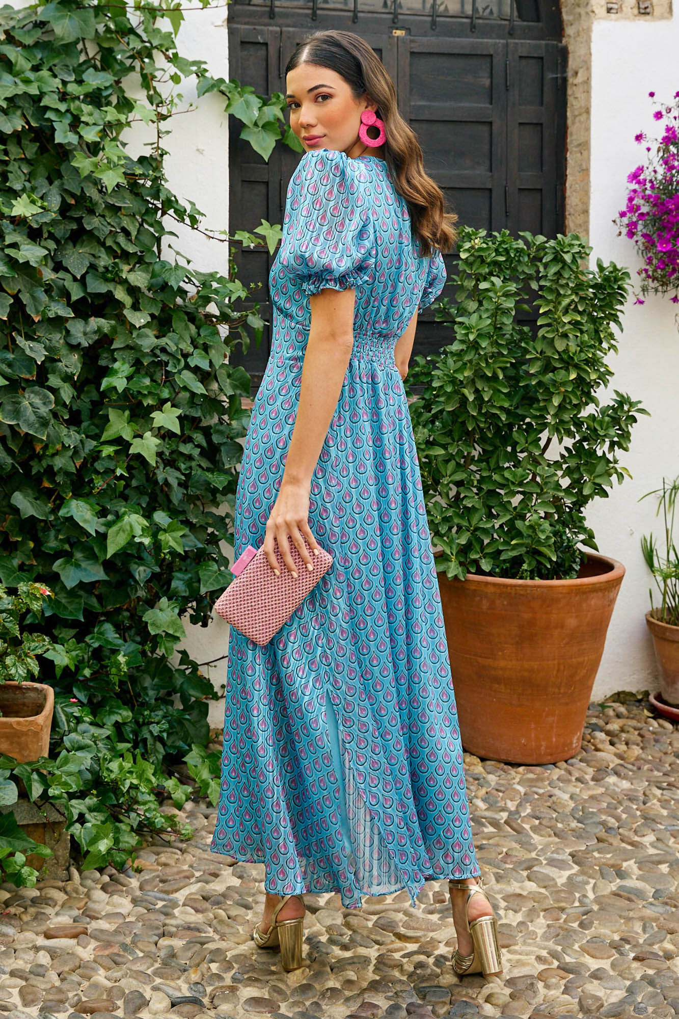 Vestido longo azul Mali - Azul
