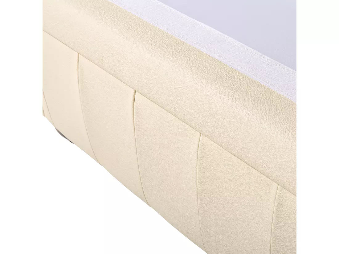 Canapé 3 places en cuir beige crème CHESTERFIELD