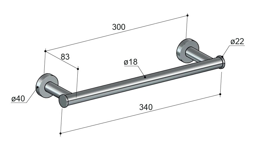 Hotbath &More handdoekhouder 34cm geborsteld messing PVD