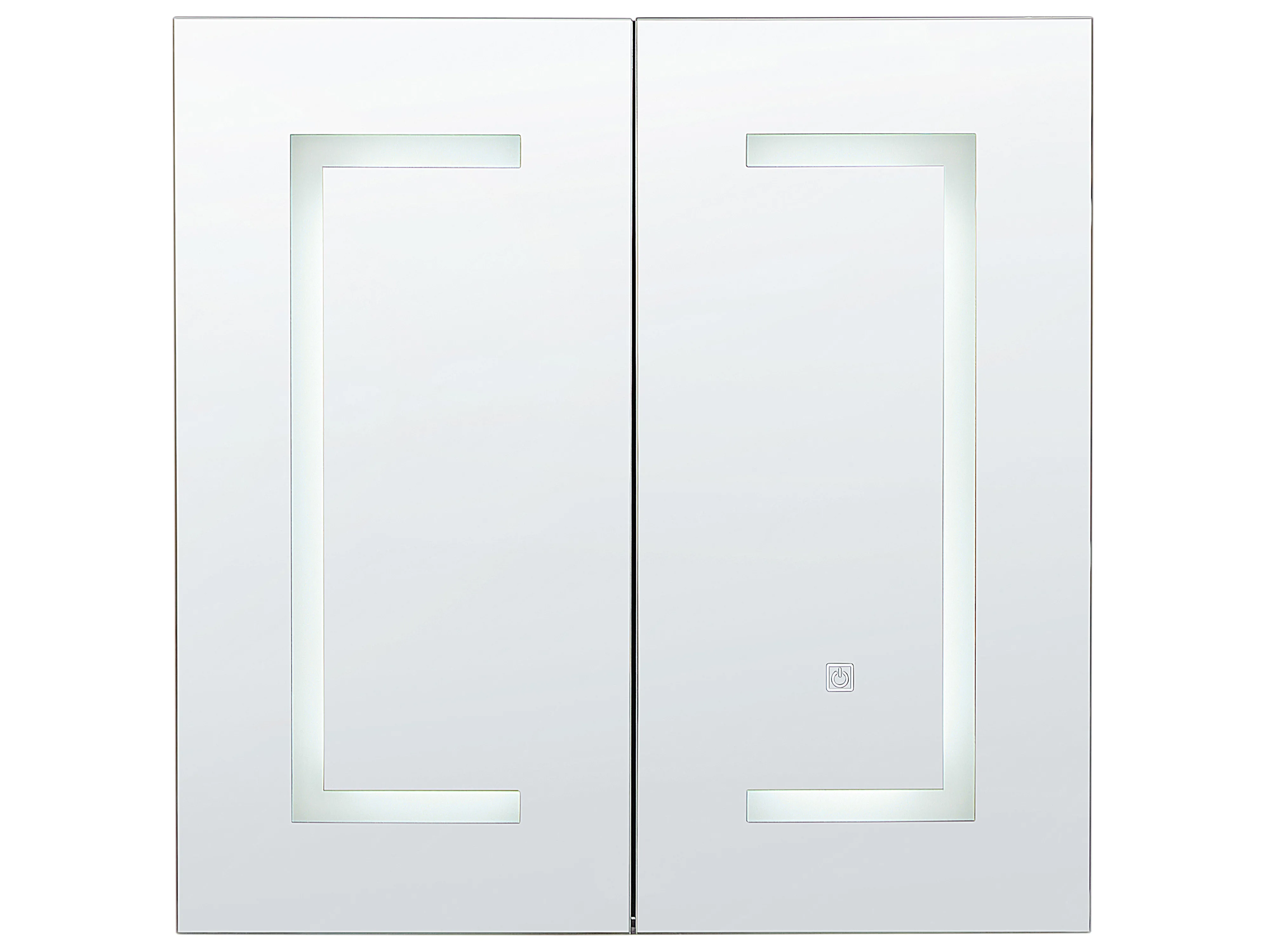 Badkamer wandkast met spiegel LED MAZARREDO 60 cm 60 cm Zwart