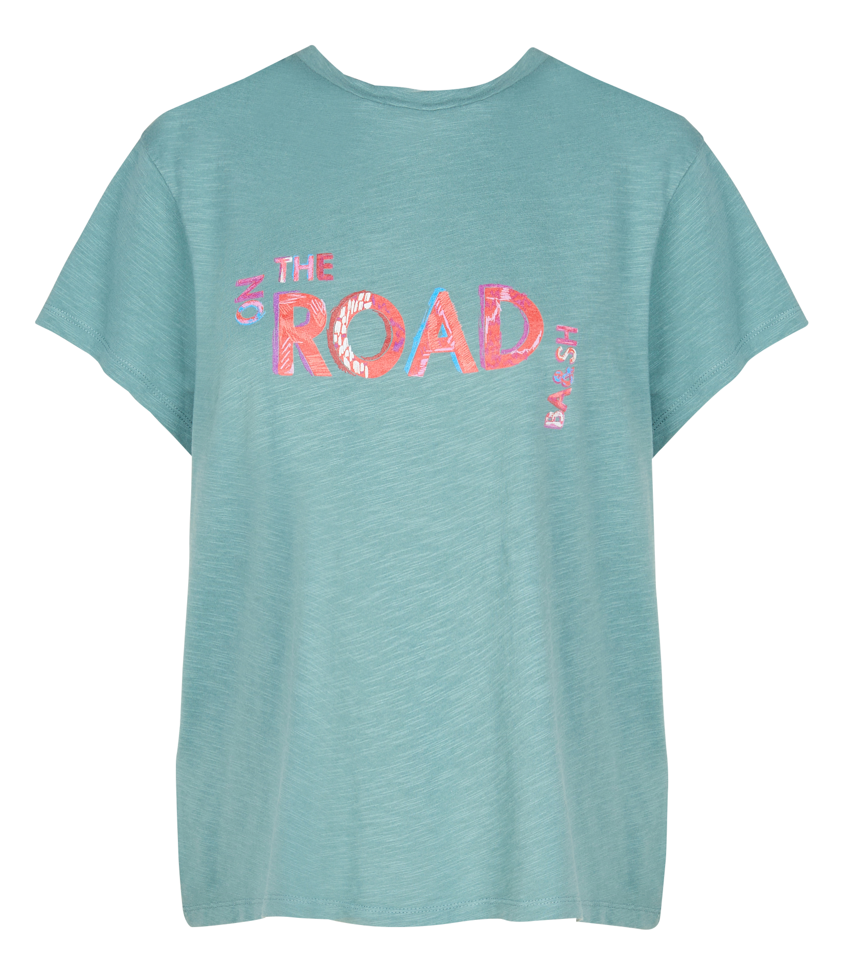 MITA - Tee-shirt col rond sérigraphié en coton | Vert