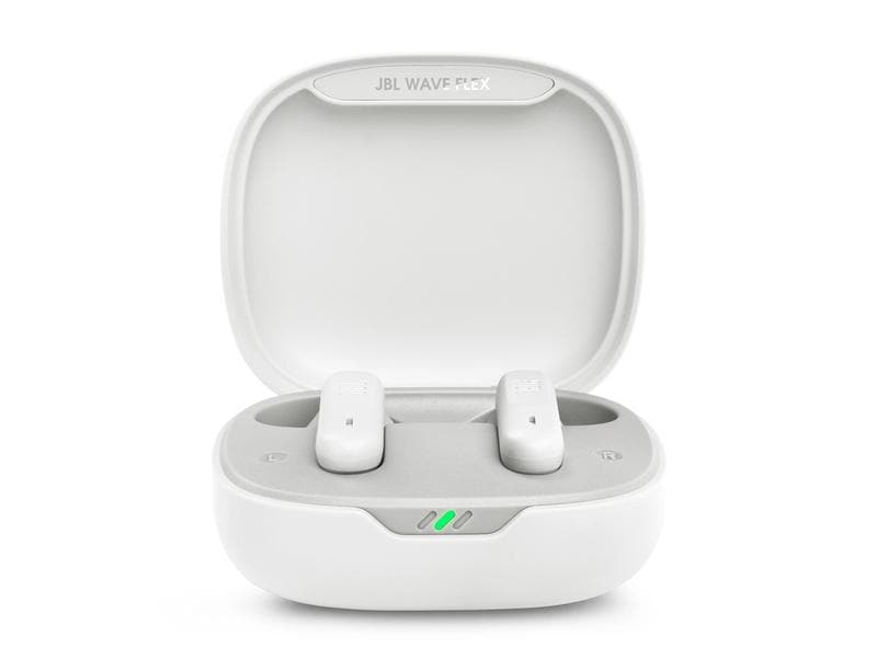 JBL True Wireless In-Ear-Kopfhörer Wave Flex Weiss Kräftiger 12-mm-Treiber liefert Deep Bass Sound für einen besonderen Hörgenuss
