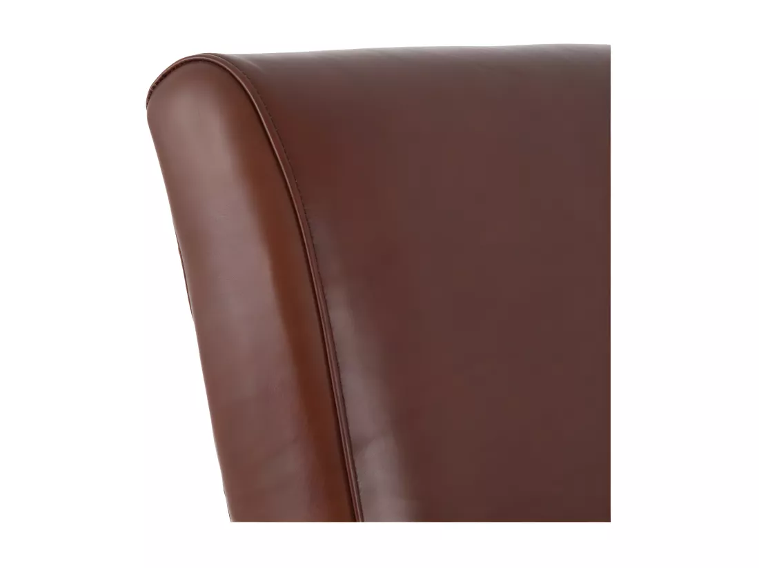 Fauteuil Teck et coussins Cuir Marron - ESSAOUIRA n°3