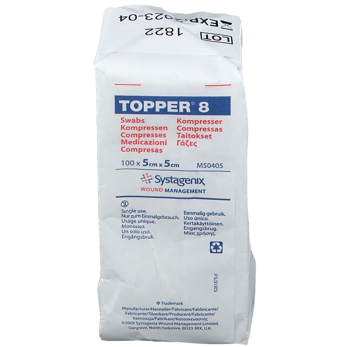 TOPPER® 8 Kompressen unsteril 5 x 5 cm