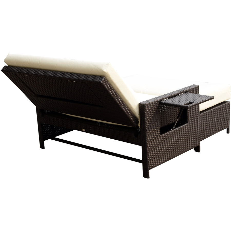 Outsunny Polyrattan Lounge-Sofa mit Kissen dunkelbraun