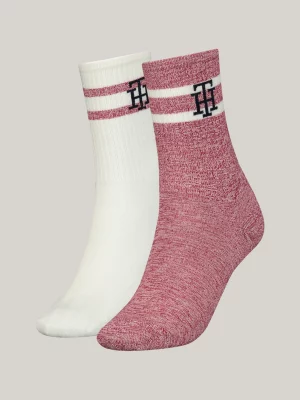 Pacote com 2 pares de meias caneladas com monograma TH