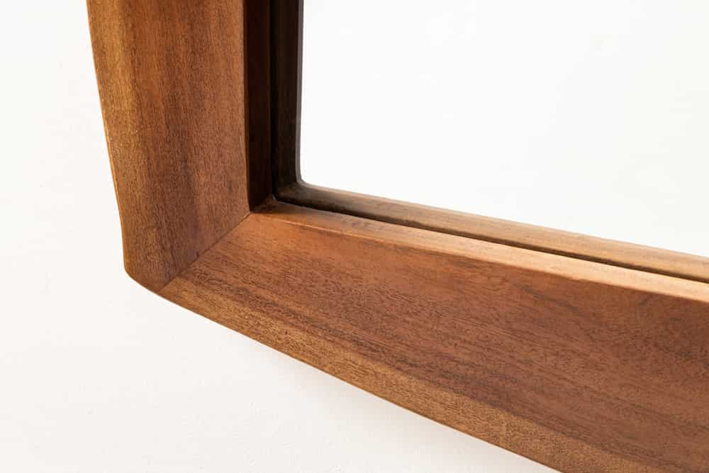 Massiver Spiegel MAMMUT 160cm braun Akazienholz Baumkante Wandspiegel
