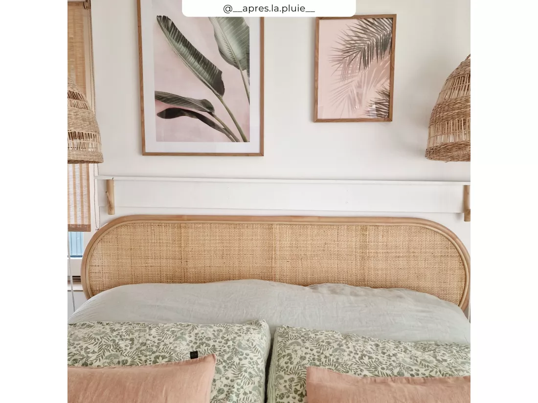 Tête de lit en rotin naturel 140 cm - Navahino