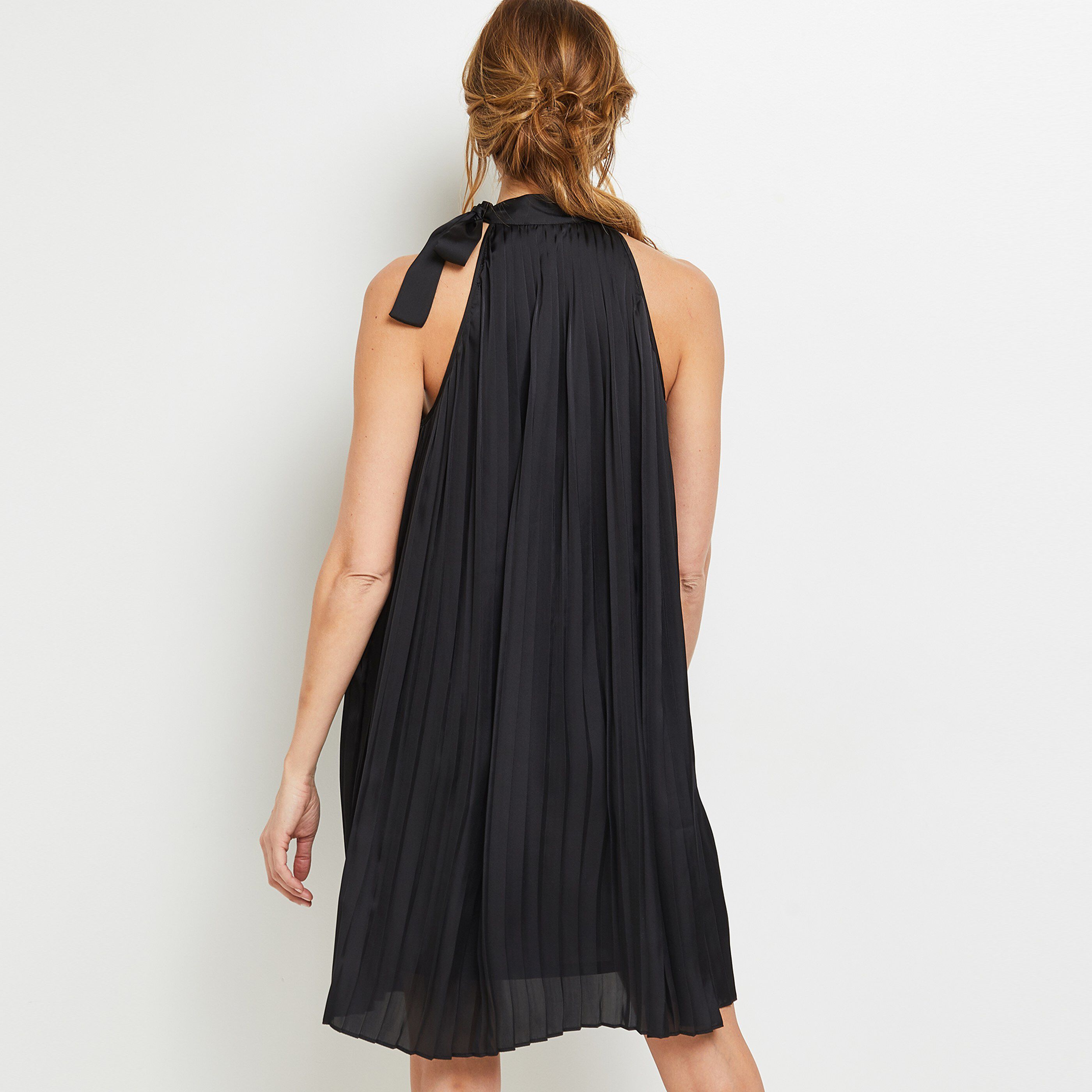 Robe satinée femme - NOIR