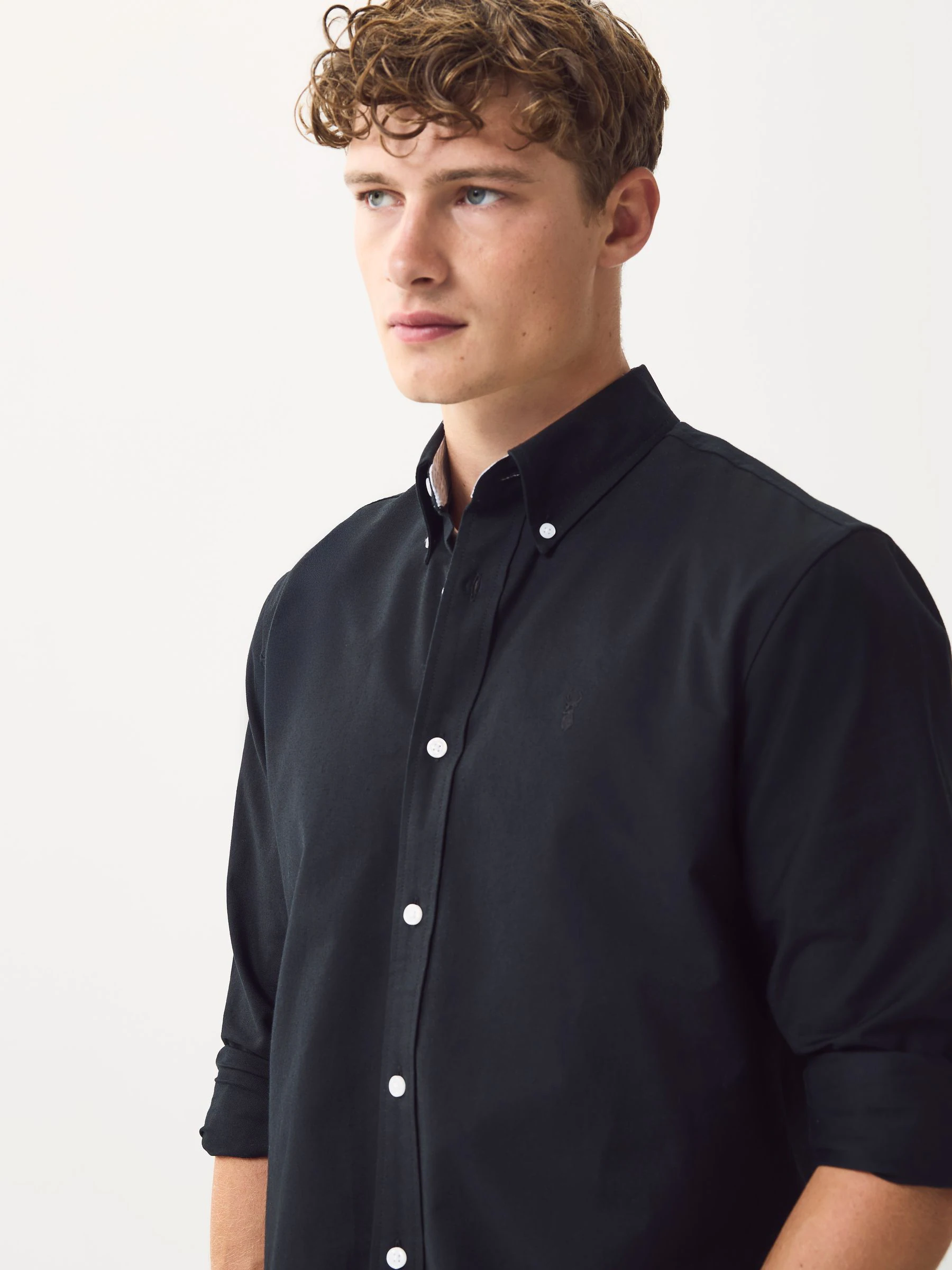 Roestbruin - Slim Fit - Oxford-hemd met lange mouwen
