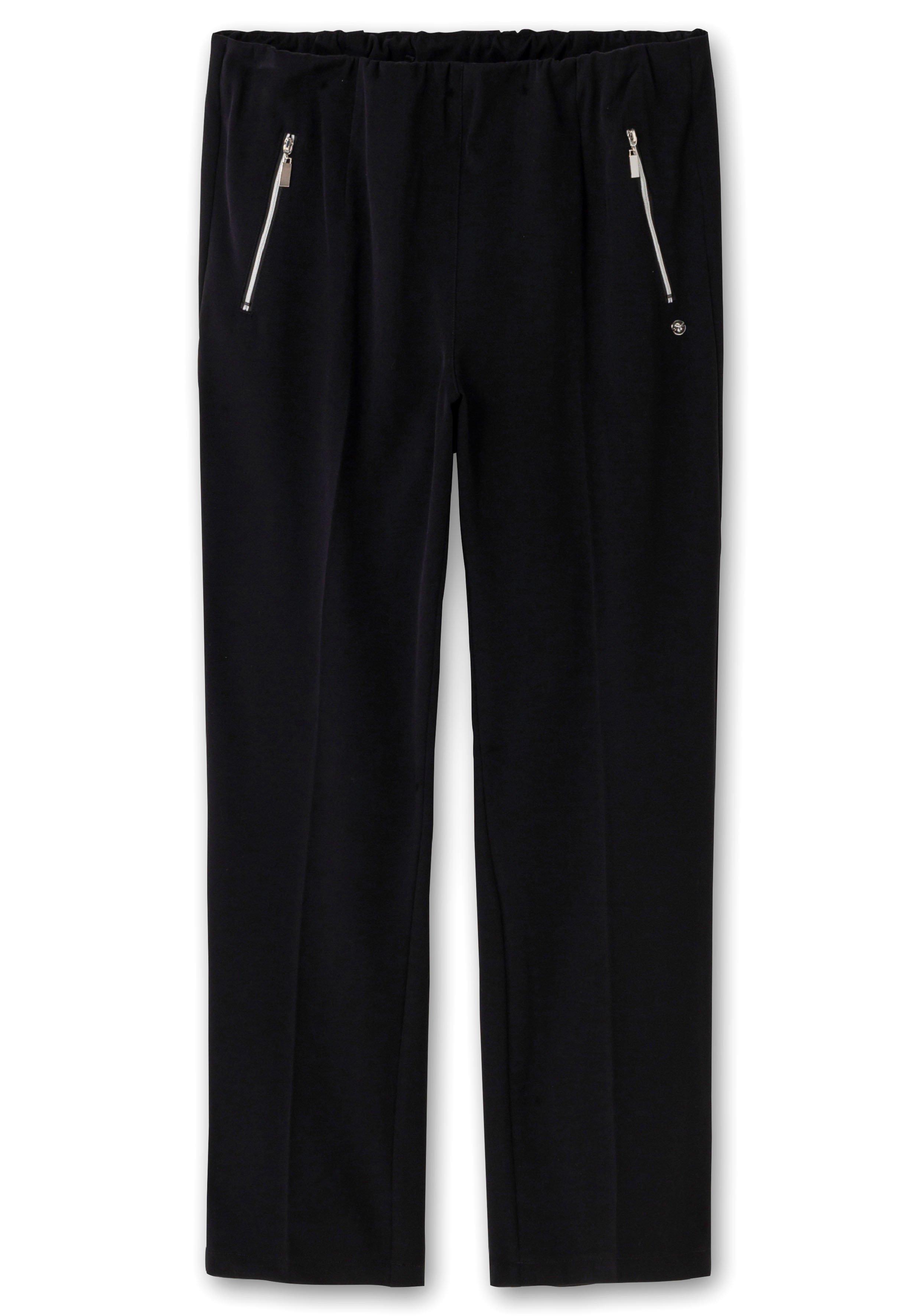 Schlupfhose mit Bügelfalten und Deko-Zipper