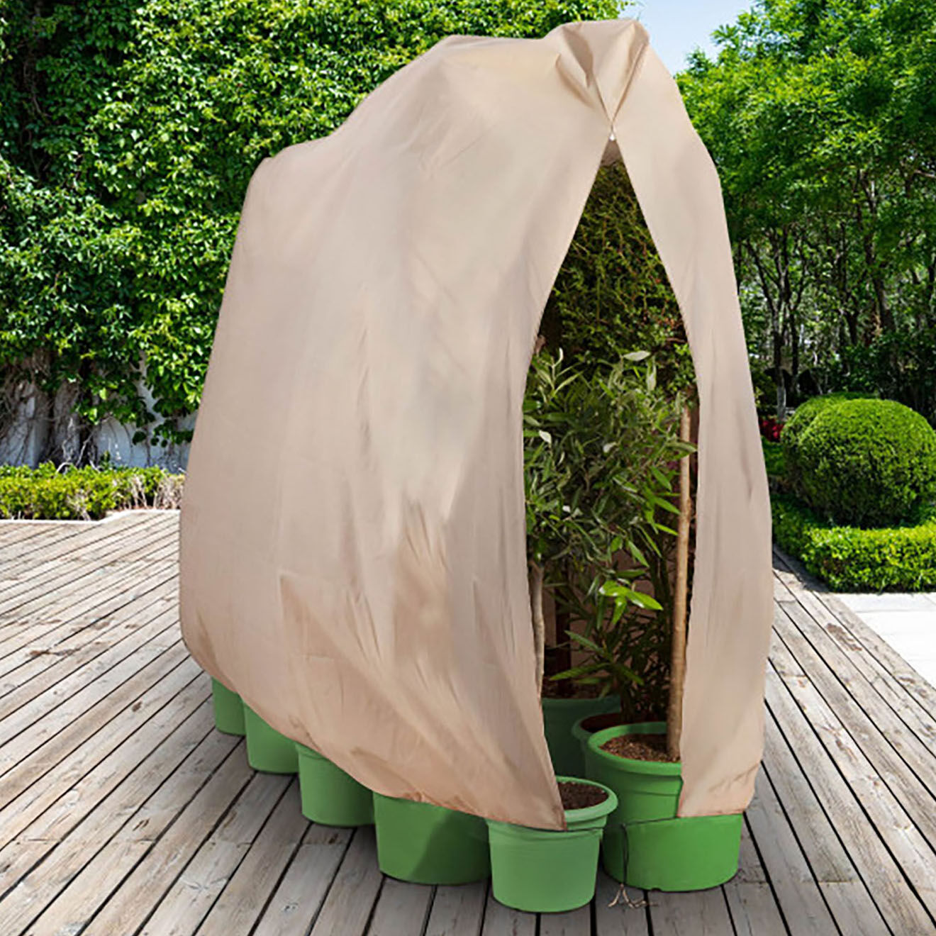 Pratik Garden 2 Housses d'hivernage pour plantes beiges - 200x240 cm