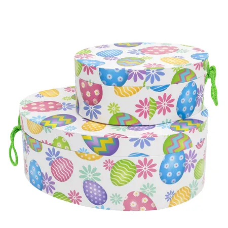Idena Geschenkbox Osterei oval 22x16x8,5cm FSC-Mix, 2er-Set