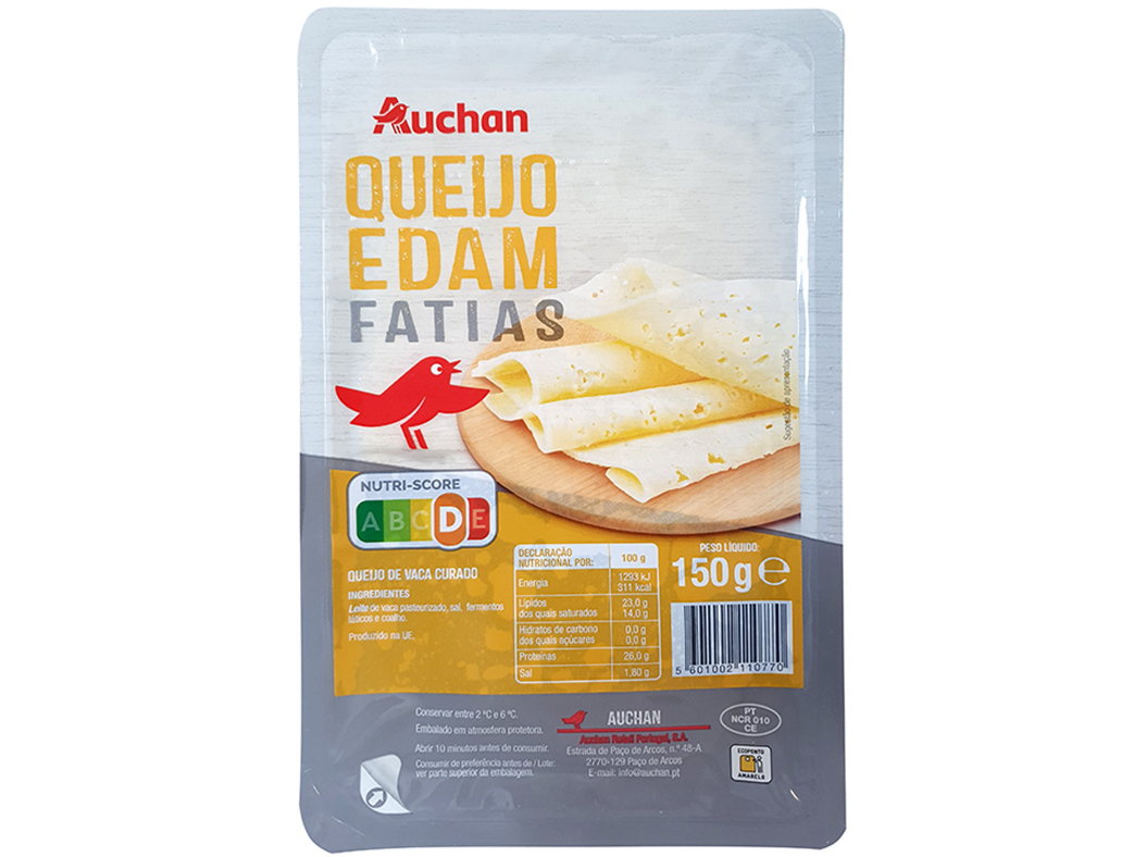 QUEIJO EDAM AUCHAN FATIAS 150 G