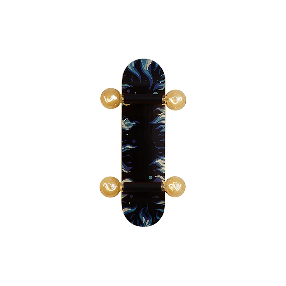 Wandlamp zwart met blauw 80cm - Skateboard