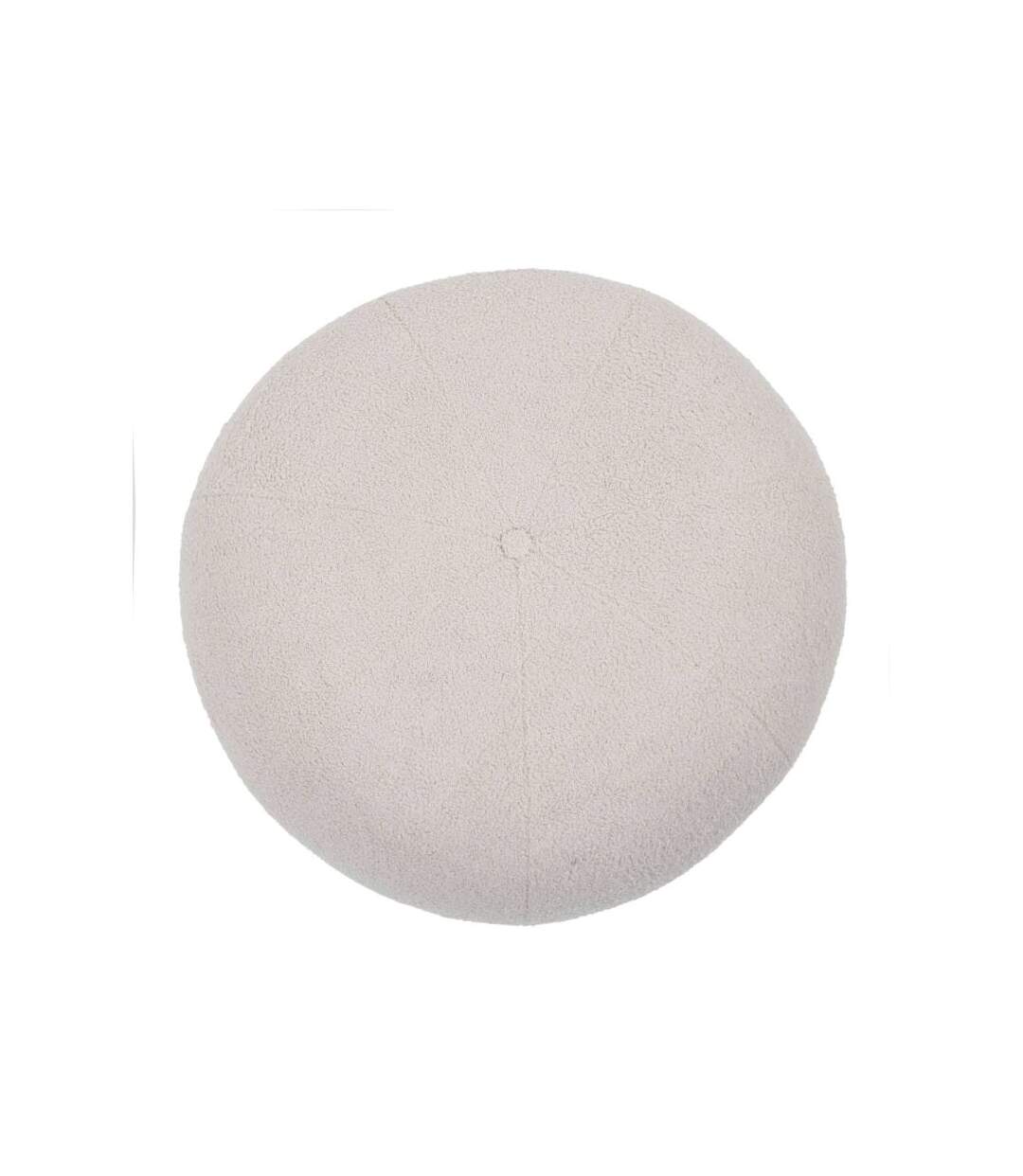 Paris Prix - Pouf Rond Bouclette pilou 55cm Beige
