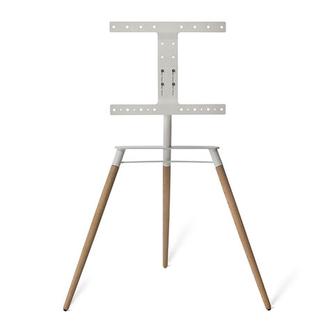Bülow Stand BS19 White – exclusieve TV-vloerstandaard met drie poten Natural Oak