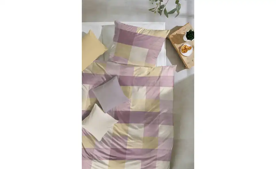 Biber Bettwäsche-Set Lila/Violett, Grün 200 cm 135 cm