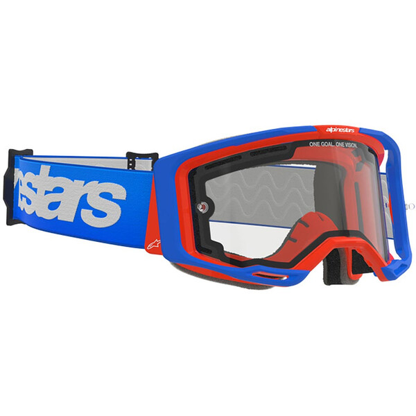 Alpinestars - Masque Vision 8 Wordmark Dual Pane Bleu / Blanc / Rouge / Transparent