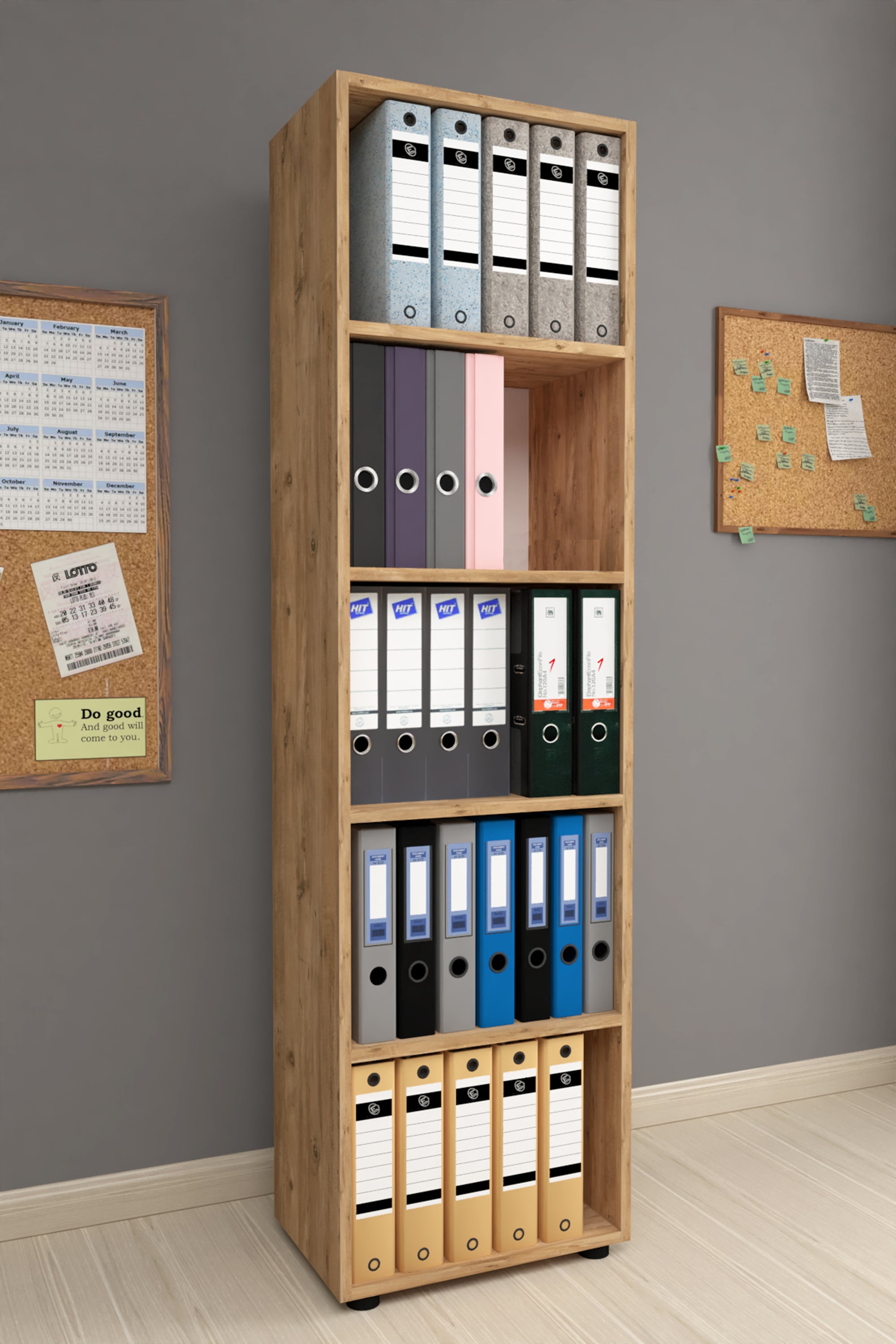 VCM Holz Büro Stand Regal Bücher Ordner Aktenregal Ordnerregal Bücherregal Ulas 5f