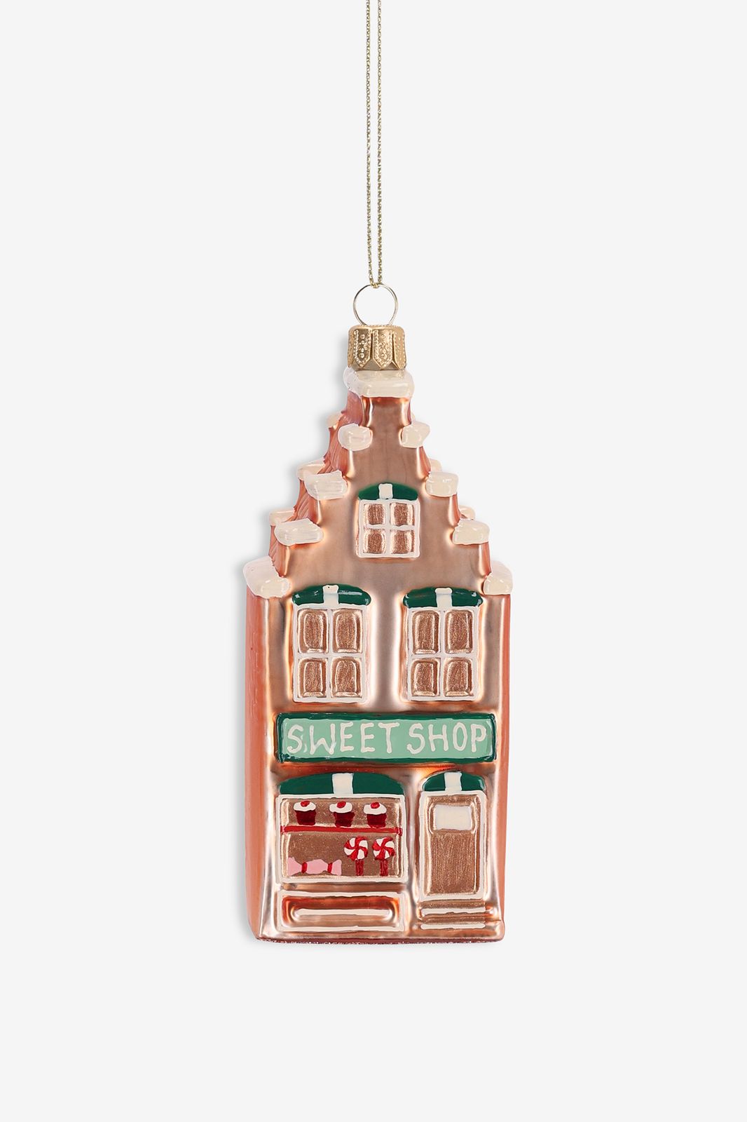 Kerst ornament grachtenpand snoepwinkel