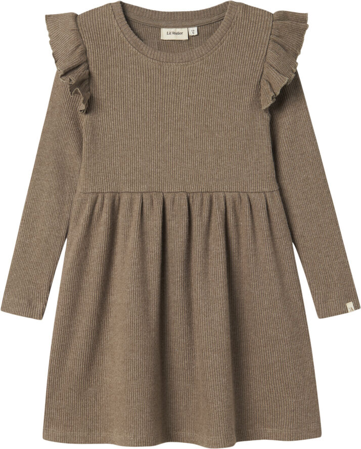 Lil' Atelier NMFSOPHIA SOJ LS DRESS LIL Shitake