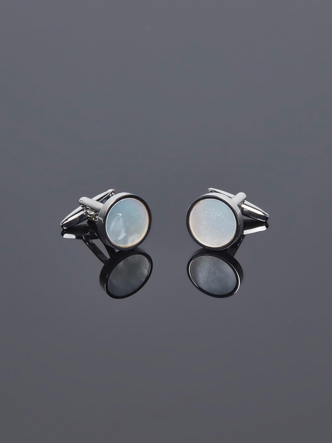 Boutons de manchette rond nacre