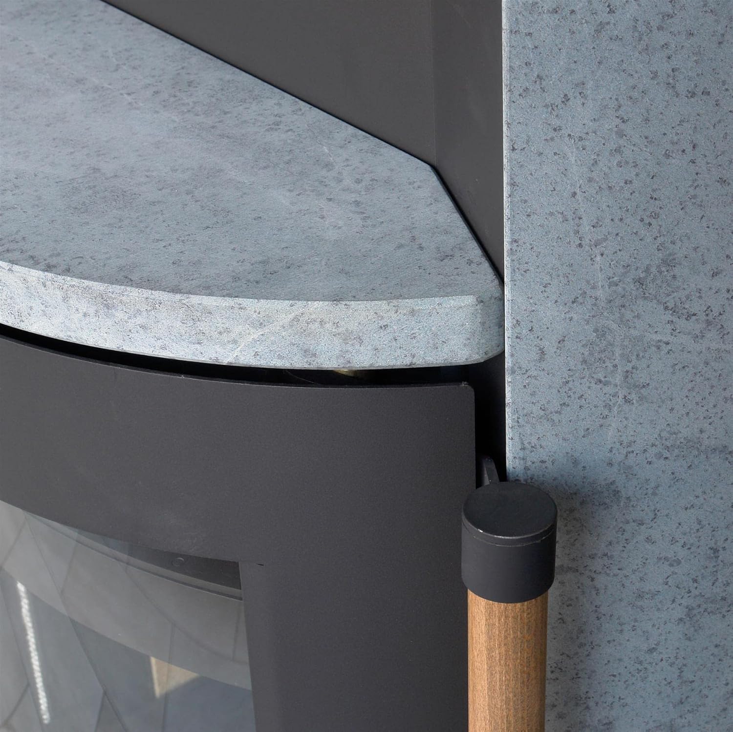 H&M Germany Kaminofen München Max Style gussgrau/Naturstein 150mm Rauchrohranschluss 8kw Holzofen Kohle Schwedenofen Steinverkleidung