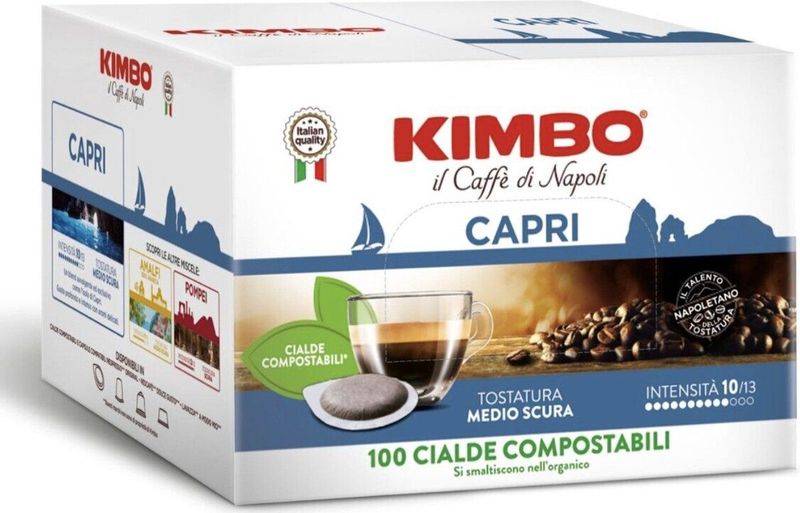 Kimbo - ESE Servings - Capri (100 st.) - Intensiteit 10/13 - Koffiepads 44mm - Italiaanse Espresso Koffie