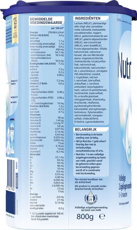 Nutrilon - Melkpoeder - Zuigelingenvoeding - Inhoud 800GR