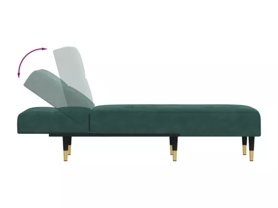 Prolenta Premium - Chaise longue vert foncé velours