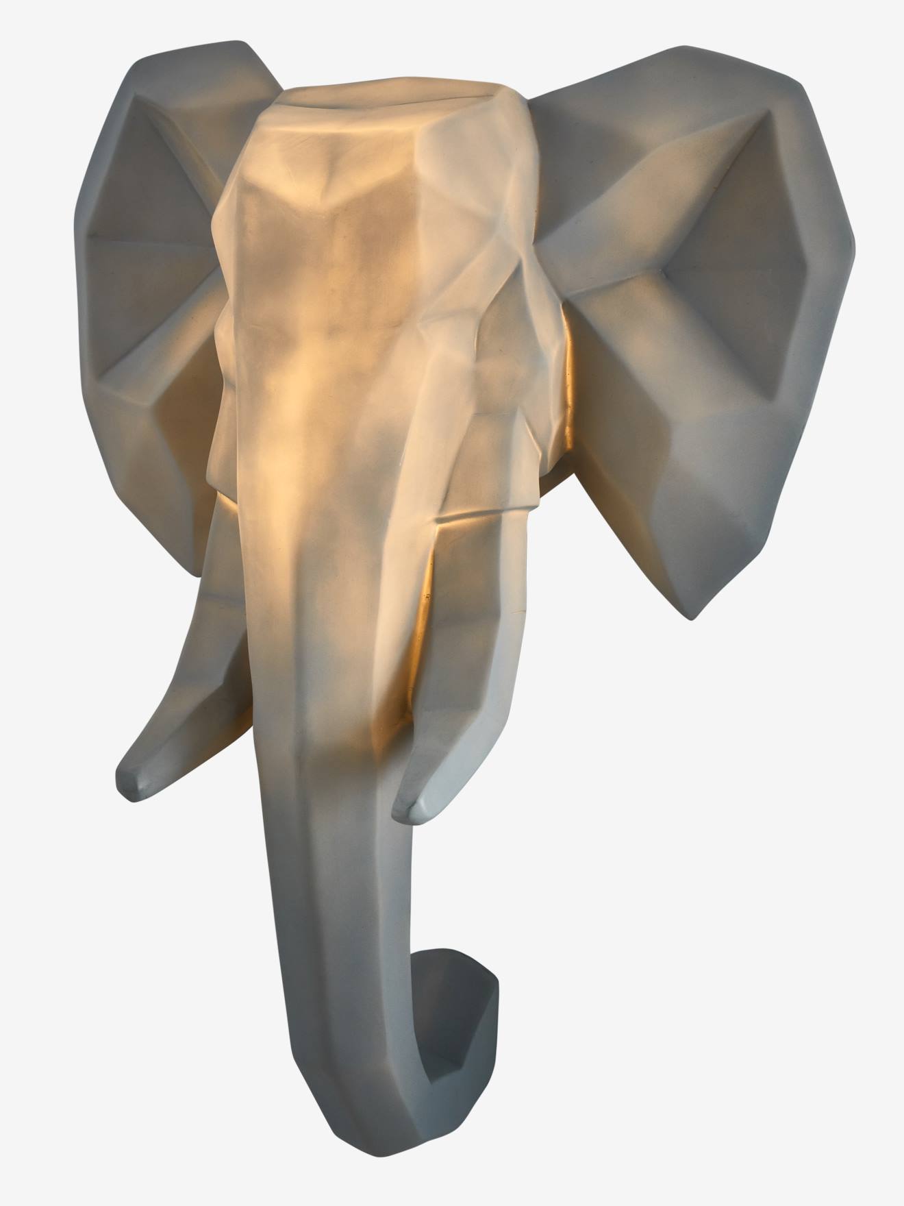 Decoração de parede com elefante cinza claro, cinza médio liso