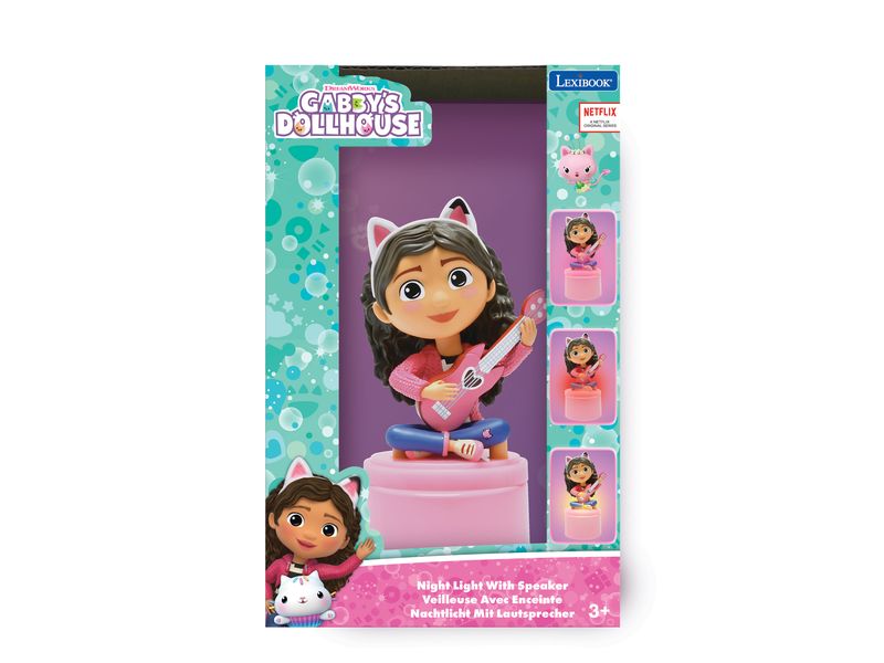 Lexibook Gabby Nachtlicht-Lautsprecher Rosa Angenehmes Nachtlicht mit 3D Figur